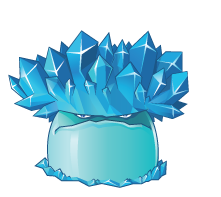A spiky light blue mushroom that explodes and freezes all zombies on the screen