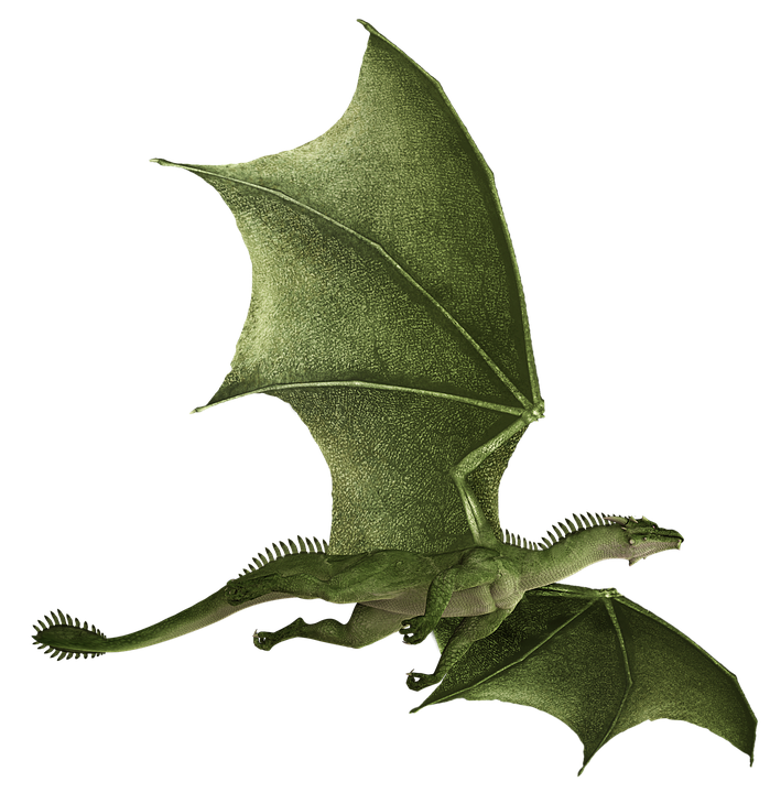 A flying green western dragon